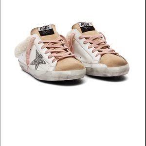 Shearling half back golden goose sneakers